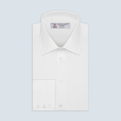 White Herringbone Cotton Fabric Image 1