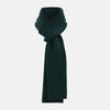 View 1 of product The Turnbull & Asser Forest Green Rib-Knit Cashmere Scarf is shown neatly looped and ribbed, set against a plain white background.