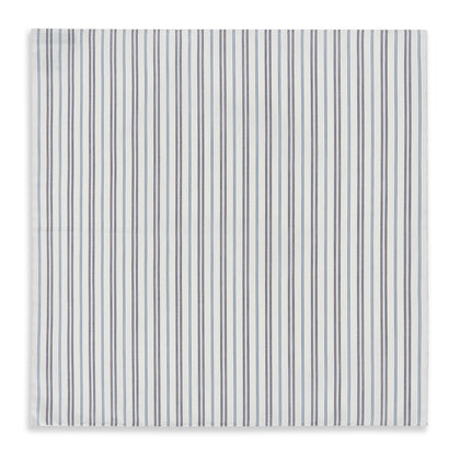 Navy and Light Blue Track Stripe Hand-Rolled Handkerchief Image 2