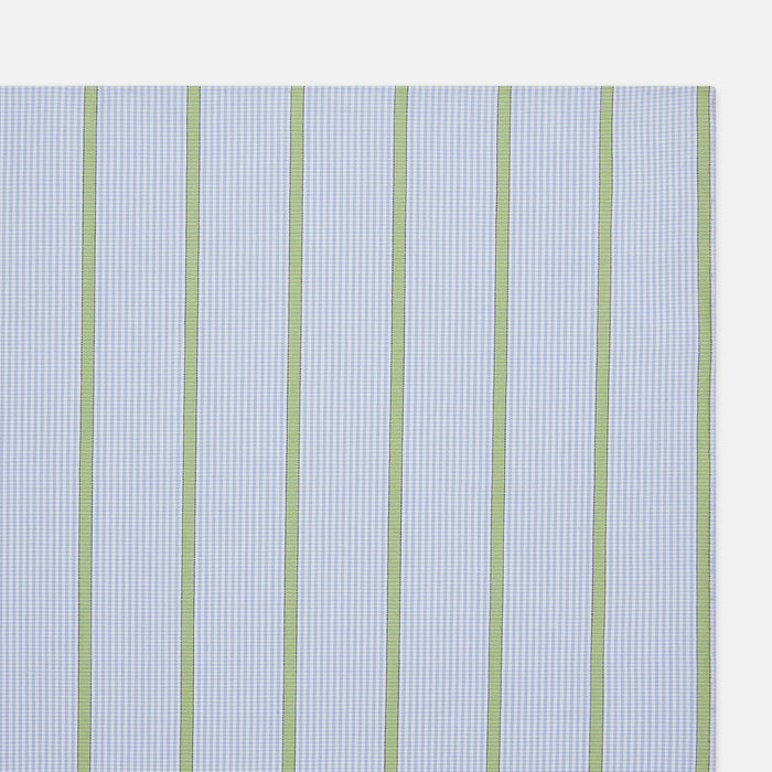 Hand Rolled Light Green Track Stripe Handkerchief Image 1