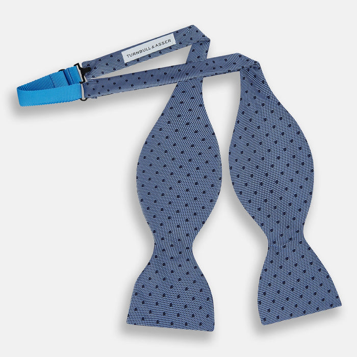 Blue Micro Dot Silk  Bow Tie Image 1