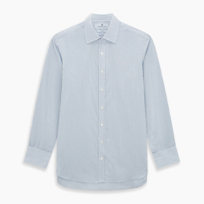 Sky Blue Shadow Pinstripe Mayfair Shirt Image 6