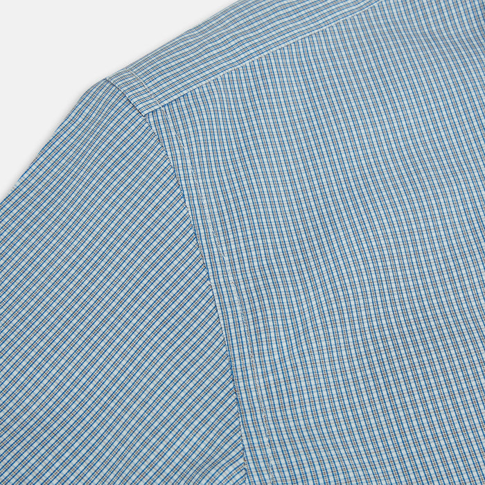 BLUE AND BROWN MICRO SHADOW CHECK WESTMINSTER SHIRT Image 5