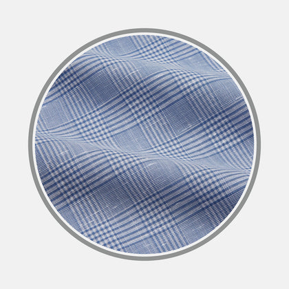 Pale Blue Multi Check Cotton Fabric