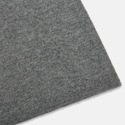 Plain Grey Cashmere Knitted Scarf Image 1