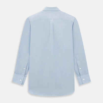 Pale Blue Cotton Cashmere Derby Collar Richmond Shirt Image 5