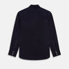 View 3 of product A navy corduroy Windsor shirt by Turnbull & Asser, featuring British craftsmanship and a classic collar, displayed on a plain white background.