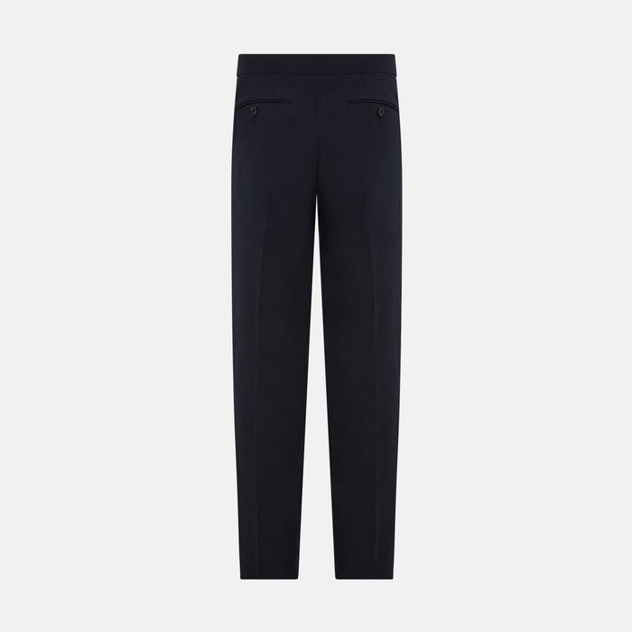 Navy Linen Henry Trousers Image 2