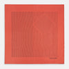 View 4 of product The Orange Stripe Silk Pocket Square by Turnbull & Asser features thin black vertical lines and "TURNBULL & ASSER HAND PRINTED IN ENGLAND" in the corner, neatly folded on a white background.