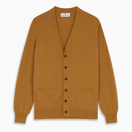 Golden Brown Cashmere Lachlan Cardigan Image 3