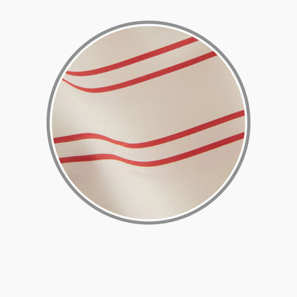 Red and Off-White Stripe Cotton Fabric Image 2