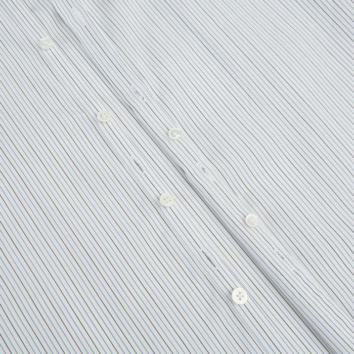 Grey and Blue Pinstripe Westminster Shirt Image 6