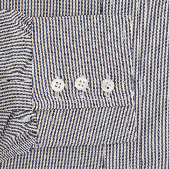 Navy Fine Stripe Mayfair Shirt Image 3