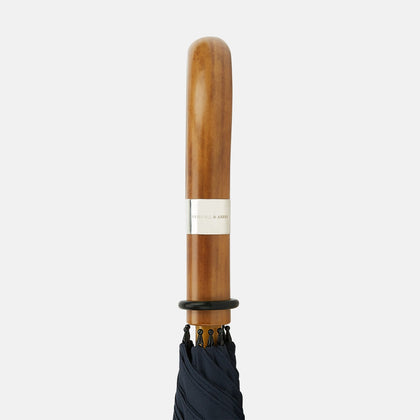 Navy Traveller Umbrella with Malacca Crook Handle Image 4