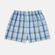 Turnbull & Asser’s Blue and Green Blazer Check Godfrey Boxer Shorts feature an elastic waistband and intersecting blue and green checks, crafted from premium Italian cotton and presented on a plain white background.