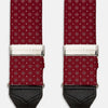 View 2 of product The Turnbull & Asser Burgundy Assorted Braces feature small white dots, silver adjusters, and black leather loops—a timeless accessory for the traditional gentleman.