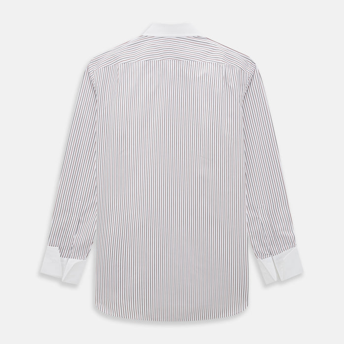 Red Double Stripe Shirt with Contrast T&A Collar and Cuffs Image 2