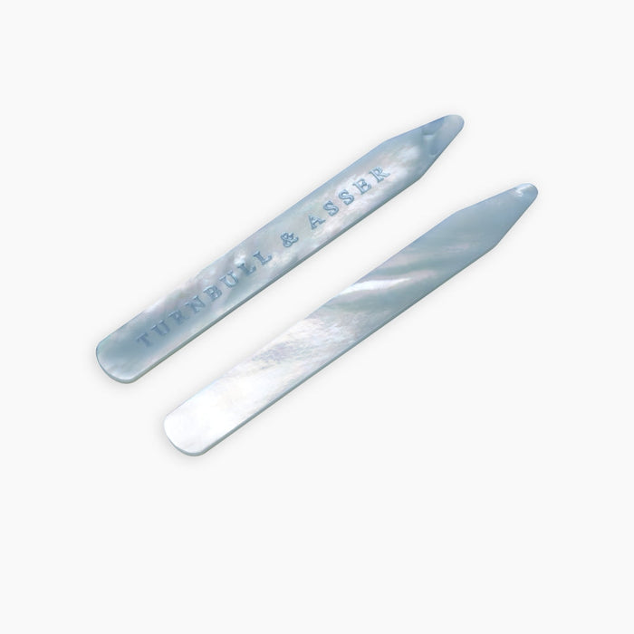 Blue Mother-of-Pearl Collar Stays Image 2