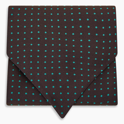 Blue and Dark Brown Micro Dot Silk Cravat Image 4