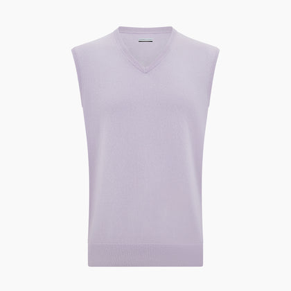 Lilac Cashmere V-Neck Vest Image 3