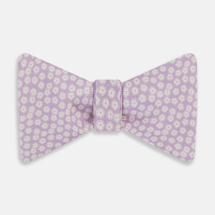Lilac Flower Patterned Silk Bow Tie