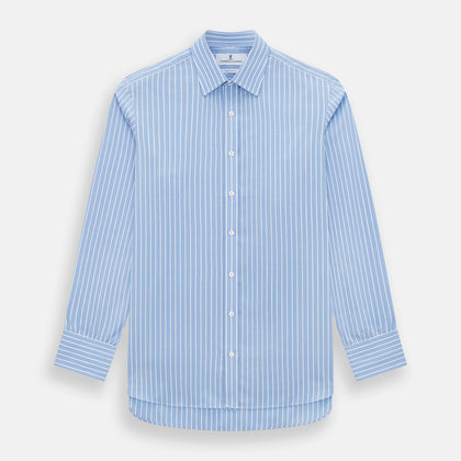 Sky Blue Wide Pinstripe Mayfair Shirt