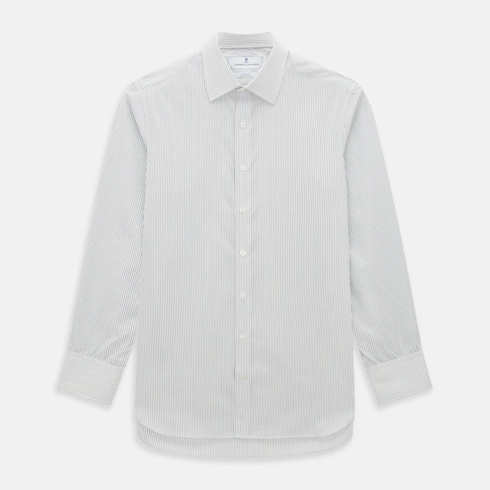 Green and Brown Ticking Stripe Mayfair Shirt
