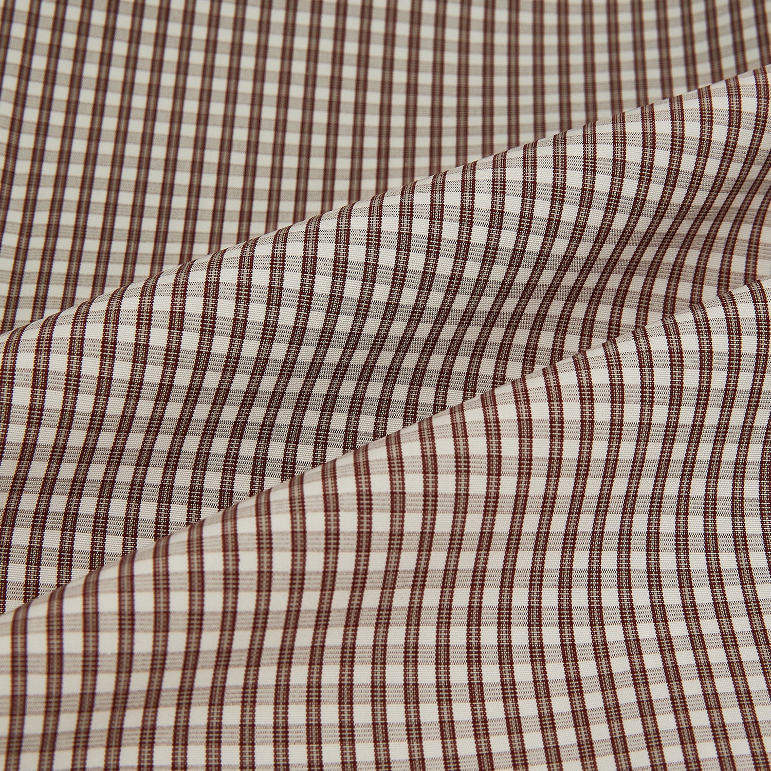 View 8 of product The Turnbull & Asser Burgundy Micro Check Westminster Shirt is a long-sleeved button-up with a classic collar and tailored fit, featuring a subtle micro check pattern, shown against a white background.