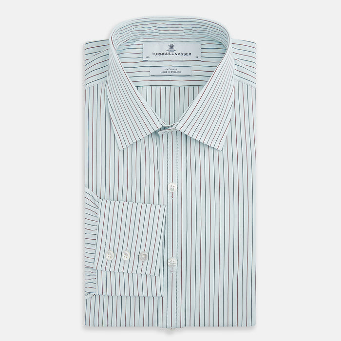 Green and Burgundy Pinstripe Mayfair Shirt Image 4