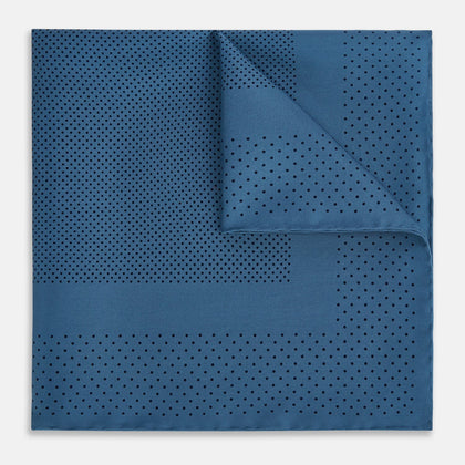Blue Dot Silk Pocket Square