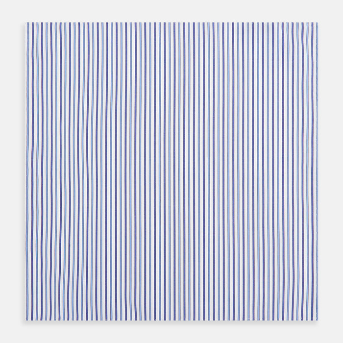 NAVY AND BLUE MULTI STRIPE HANDKERCHIEF Image 2