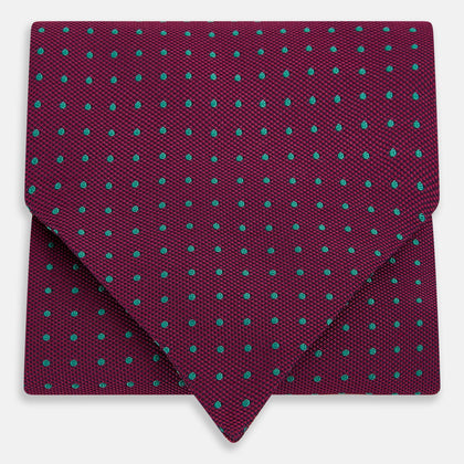 Green Micro Dot and Magenta Silk Cravat