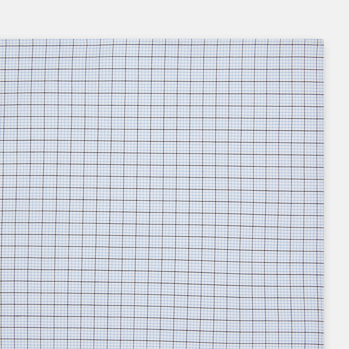 Hand Rolled Blue Multi Graph Check Handkerchief Image 1