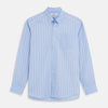 View 1 of product Turnbull & Asser's Blue Multi Check Cotton RE-PURPOSE Weekend Fit Suffolk Shirt, crafted from recycled fabrics, features a multi-check pattern, button-down collar, and chest pocket, and is displayed flat on a white background.