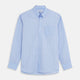 Turnbull & Asser's Blue Multi Check Cotton RE-PURPOSE Weekend Fit Suffolk Shirt, crafted from recycled fabrics, features a multi-check pattern, button-down collar, and chest pocket, and is displayed flat on a white background.