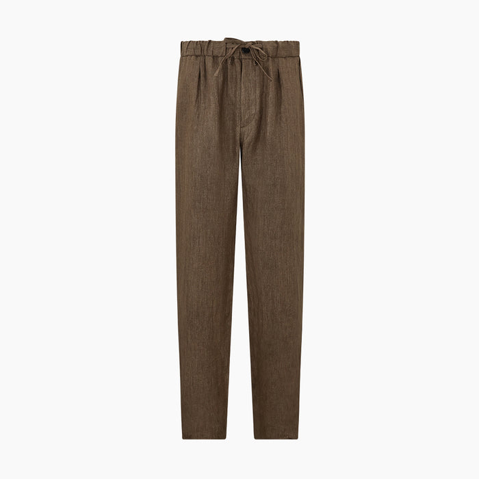 Pine Cone Linen Herringbone Miles Trousers Image 7
