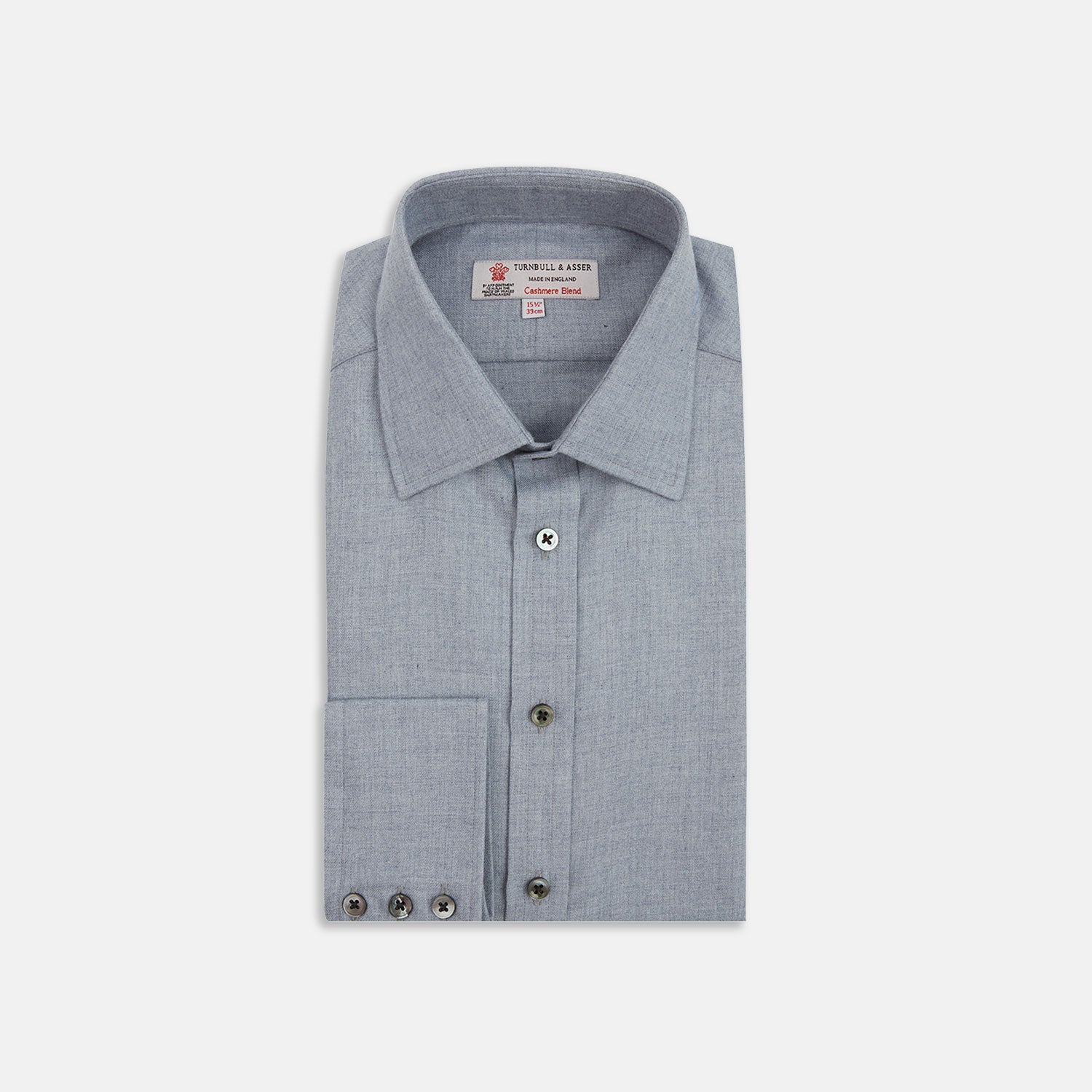 View 1 of product Grey Cashmere Blend Classic Shirt with T & A Collar