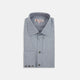 Grey Cashmere Blend Classic Shirt with T & A Collar