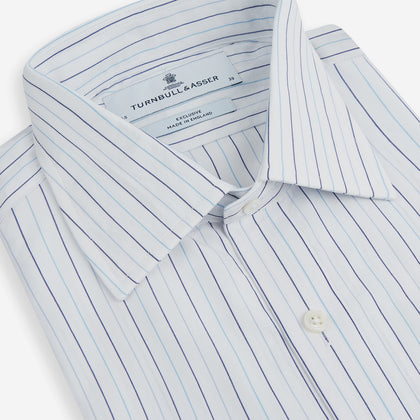 Blue Wide Pinstripe Mayfair Shirt Image 1