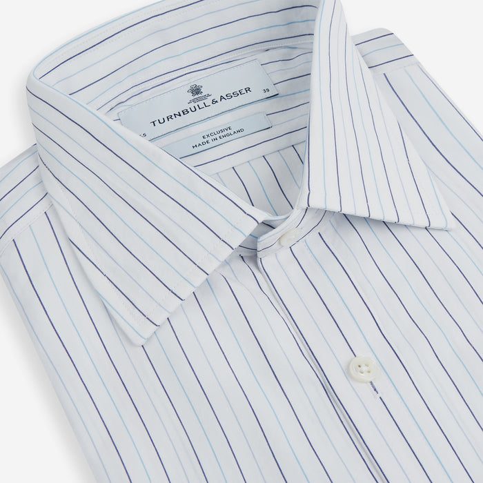 Blue Wide Pinstripe Mayfair Shirt Image 1