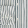 View 5 of product The OLIVE & SAGE GREEN MULTI TRACK STRIPE WESTMINSTER SHIRT by Turnbull & Asser features a classic Turnbull collar and long sleeves, showcasing British craftsmanship with its striped design, presented against a white background.