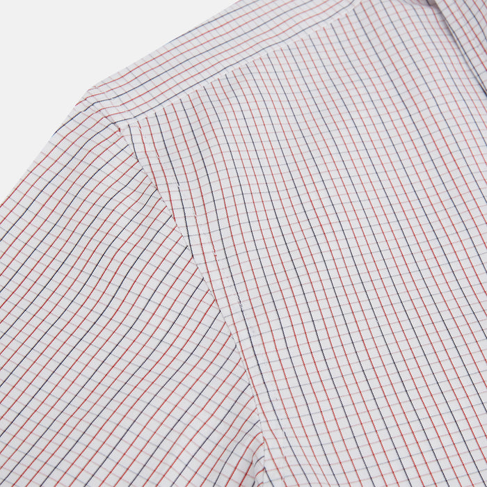 Red and navy Check Windsor Shirt Image 5