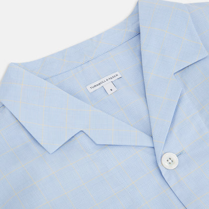 Blue Prince of Wales Check Pyjama Shirt Image 1