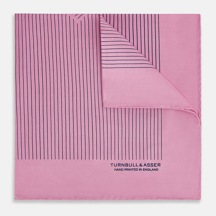 Pink Stripe Silk Pocket Square