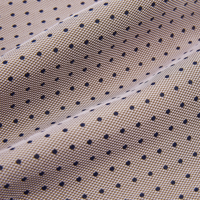 Navy and Lilac Micro Dot Silk Cravat Image 3