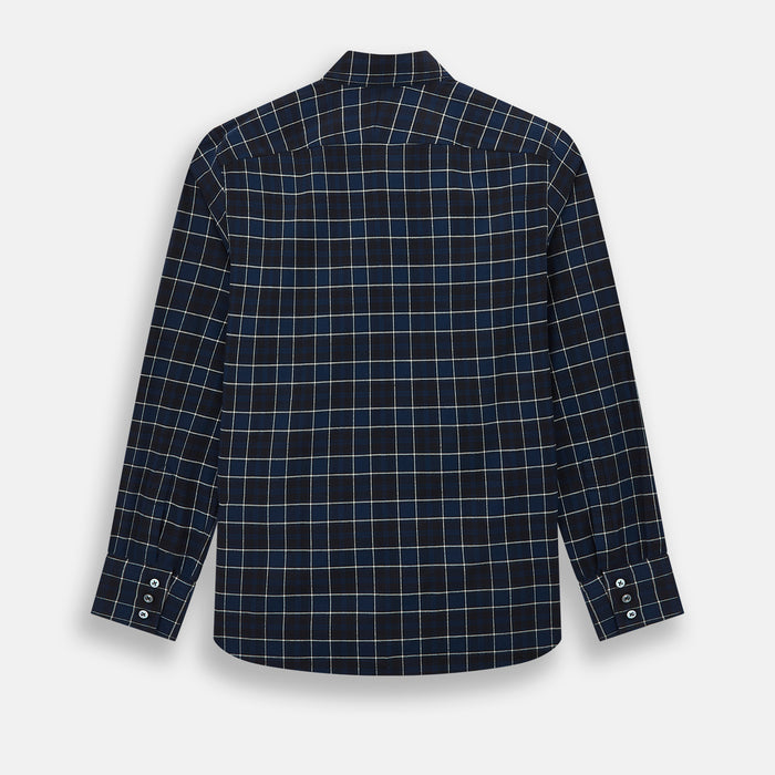 Navy and White Check Windsor Shirt Image 2