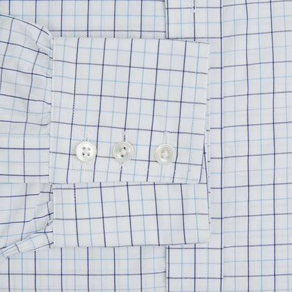 Blue Overlay Grid Check Mayfair Shirt Image 3