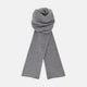 The Turnbull & Asser Grey Wool/Cashmere Scarf, featuring a ribbed design, is neatly knotted and displayed on a plain white background.