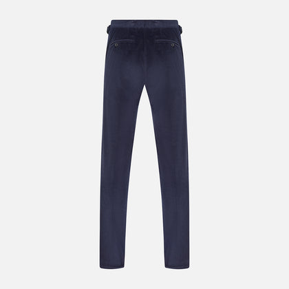 Navy Corduroy Henry Trousers Image 2