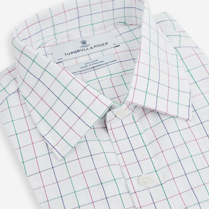 Pink Grid Check Mayfair Shirt Image 1